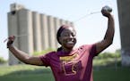 University of Minnesota womens track and field athlete Temi Ogunrinde will be competing in the hammer throw at the NCAA Championships . She was a spri