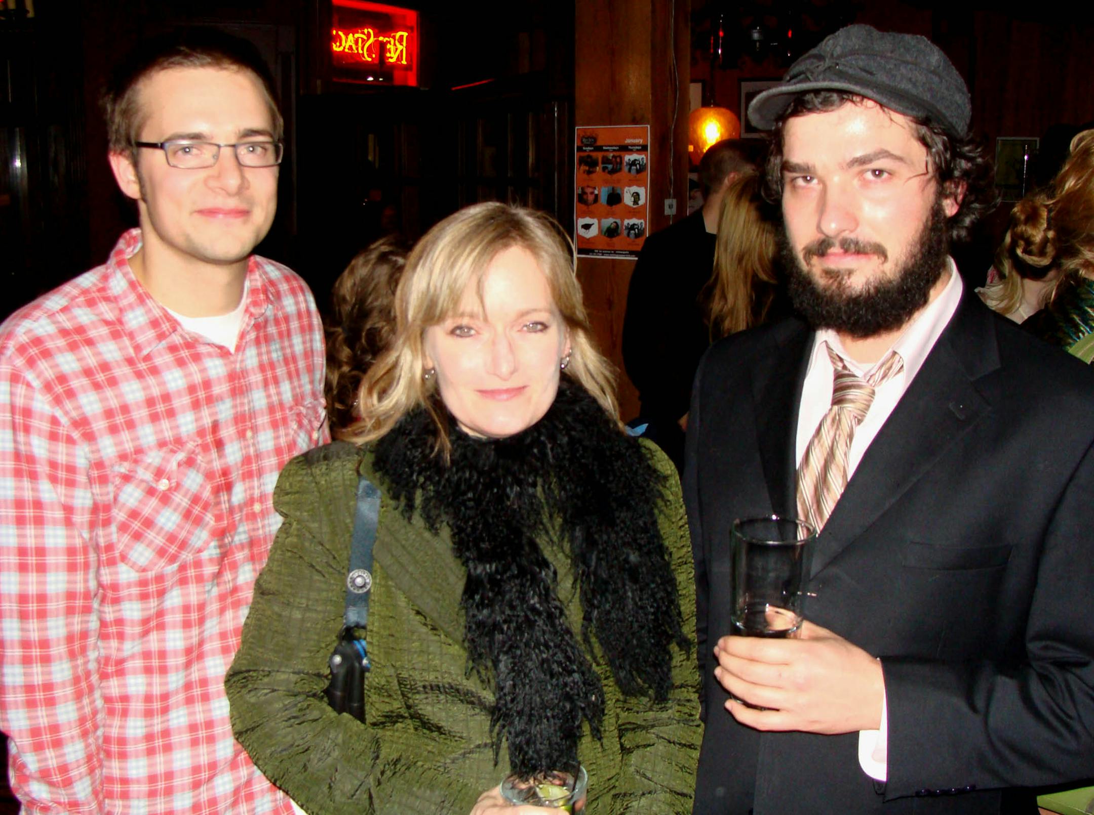 Chris Clayton, senior editor at Metro, artist Andrea Stanislav and Chuck Terhark, associate editor at Metro.