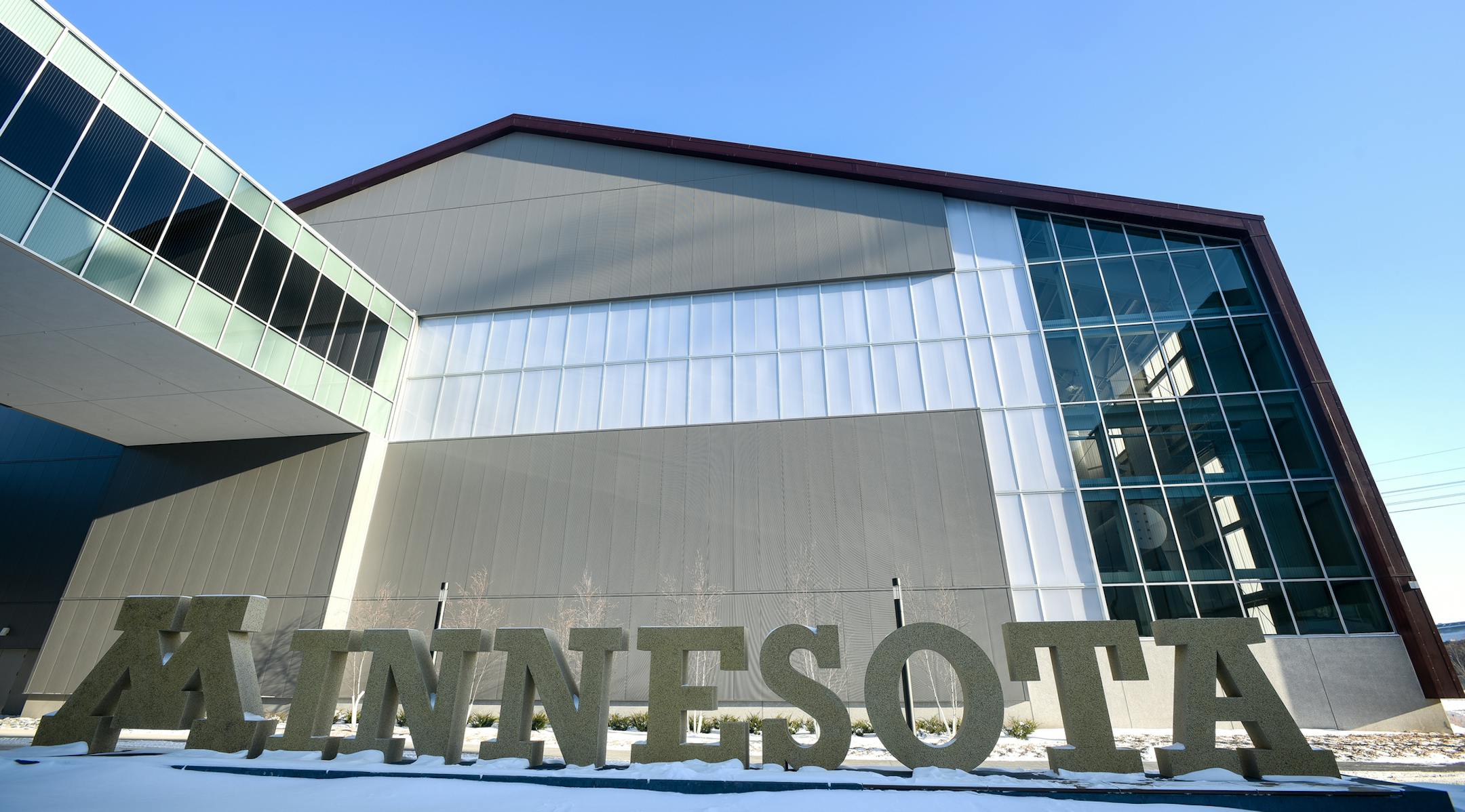 The new Football Indoor Practice Facility. ] AARON LAVINSKY ï aaron.lavinsky@startribune.com Exterior photos of the University of Minnesota's new athletes village photographed Tuesday, Jan. 16, 2018 in Minneapolis, Minn.