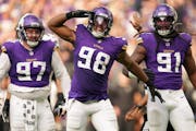 Vikings edge rusher D.J. Wonnum (98), a fourth-round draft pick in 2020, has started 10 games and logged a career-high 80% of the defensive snaps.