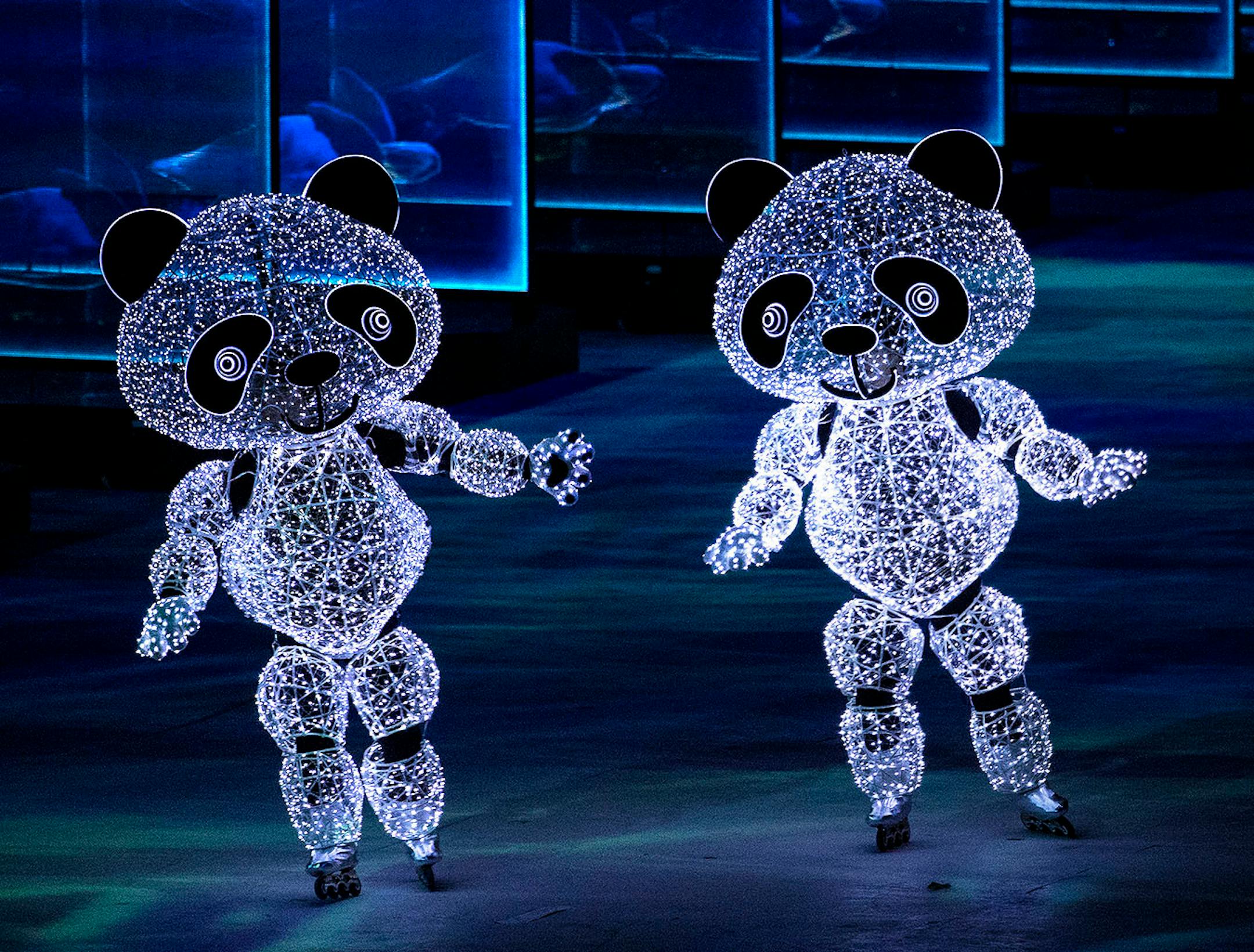 Performers at Pyeongchang Olympic Stadium during Closing Ceremony on Sunday.
