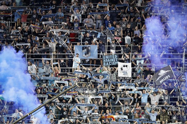 Minnesota United fans cheered during the second half. of a game last summer.