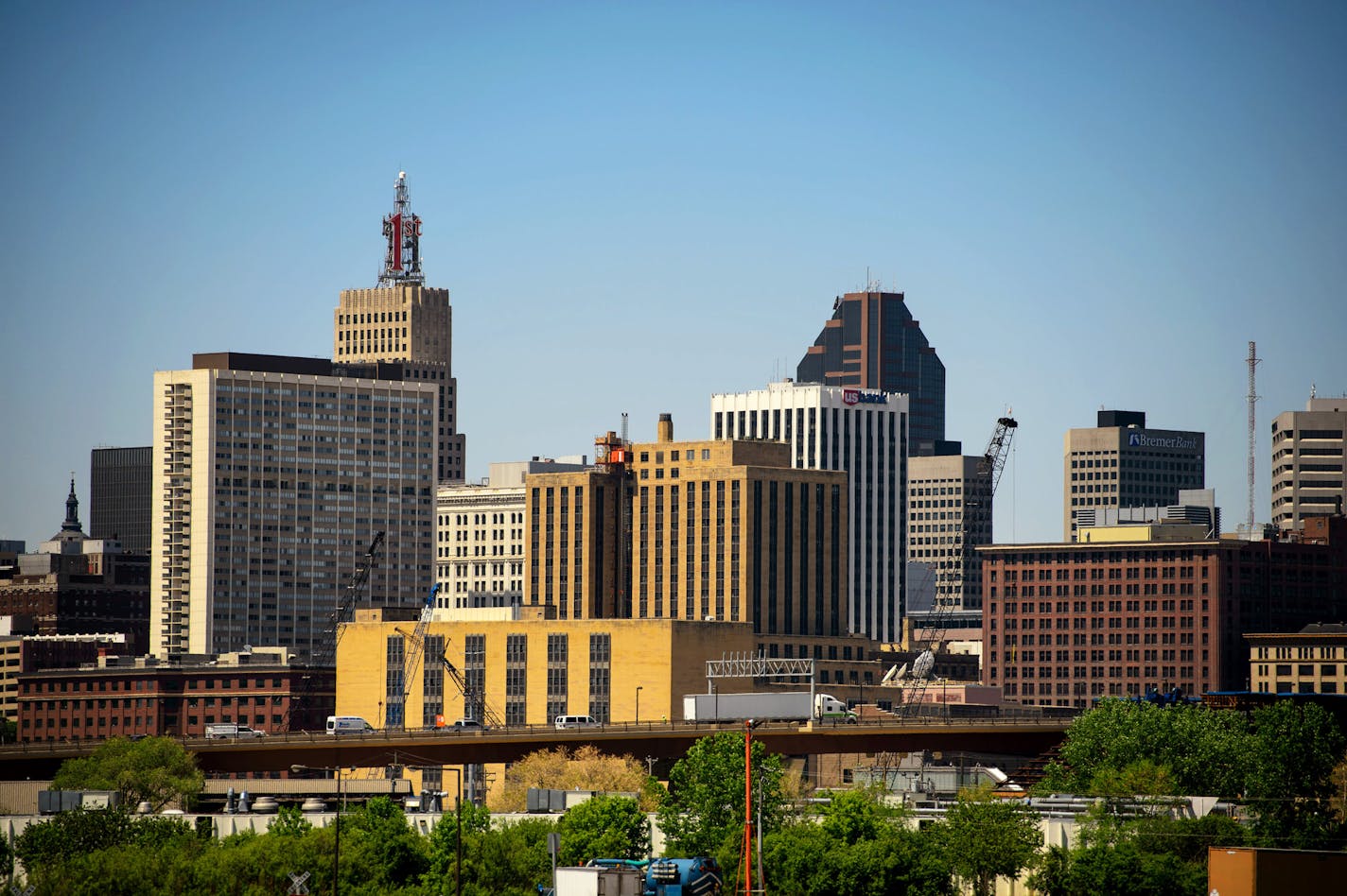 The St. Paul skyline. Seen from Holman Field. ] GLEN STUBBE * gstubbe@startribune.com , Thursday, May 21, 2015