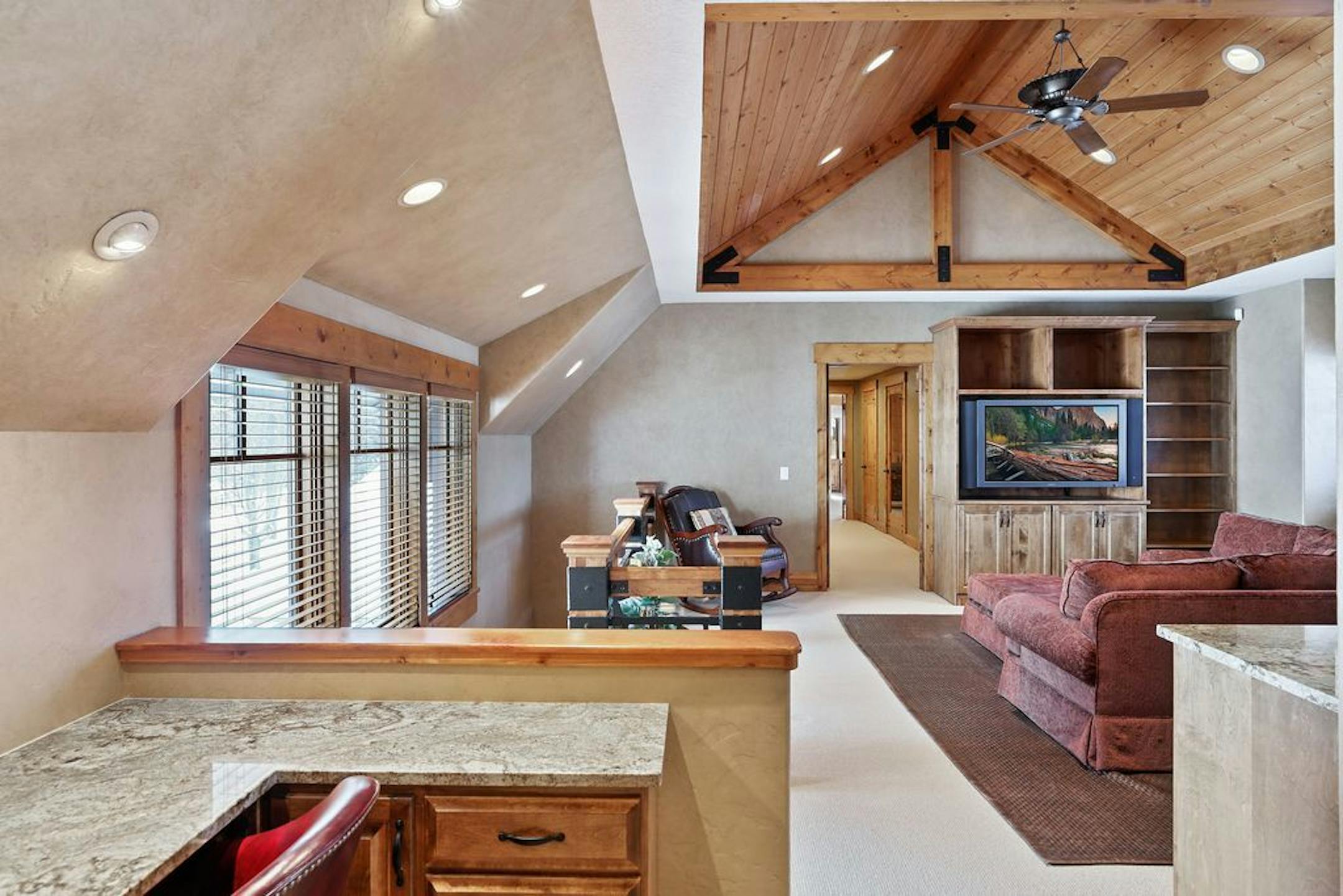 Sitting area in a guest suite.