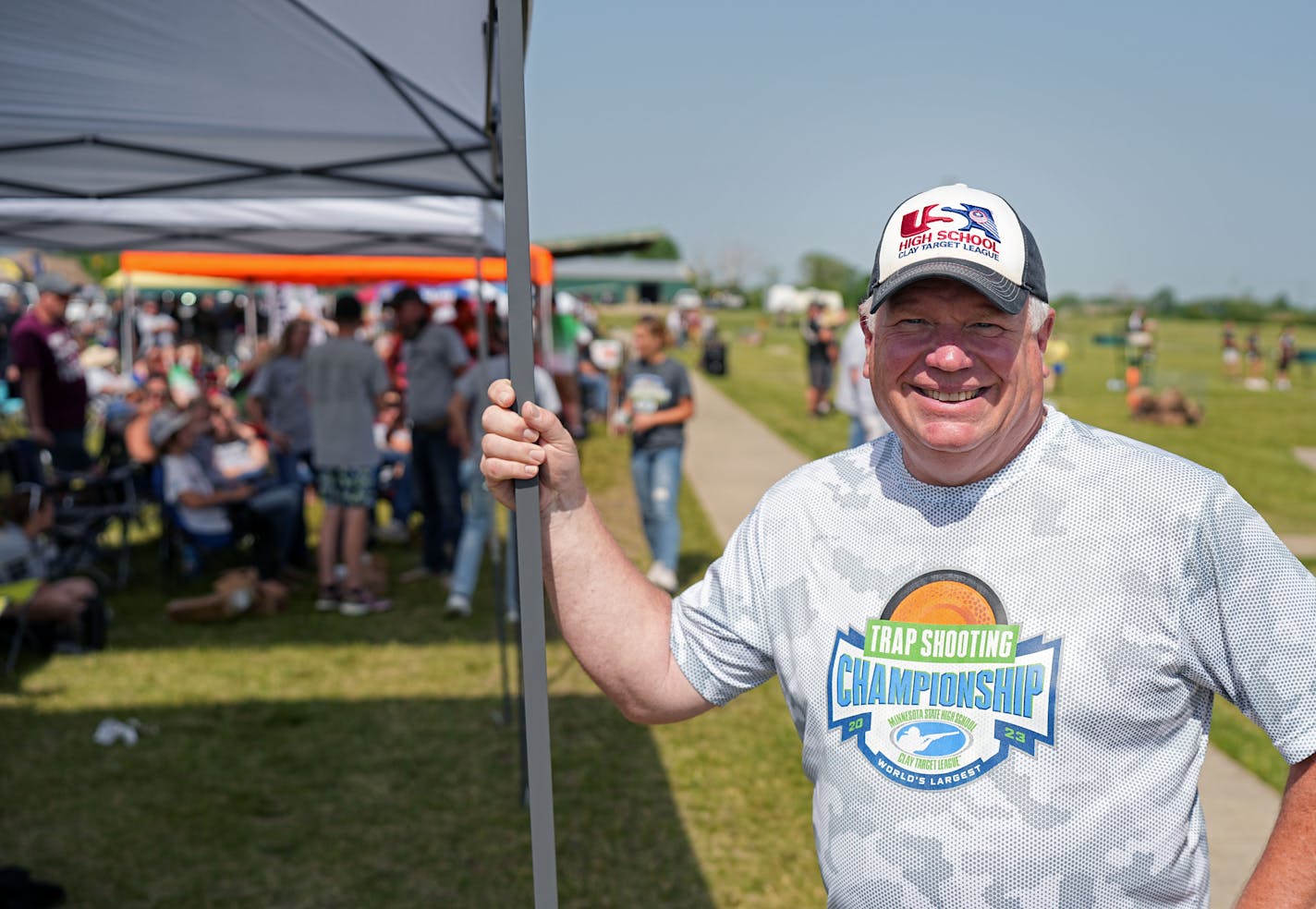 John Nelson, president of the Minnesota State High School Clay Target League. The Minnesota State High School Trap Shooting Championships are the largest trap shooting competition in the country — reflective of how Minnesota has cultivated competitive shooting's rise as a high-school sport. Tuesday, June 13, 2023 in Alexandria, Minn. ] Brian Peterson ¥ brian.peterson@startribune.com