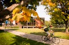 The campus of Macalester College in warmer times.