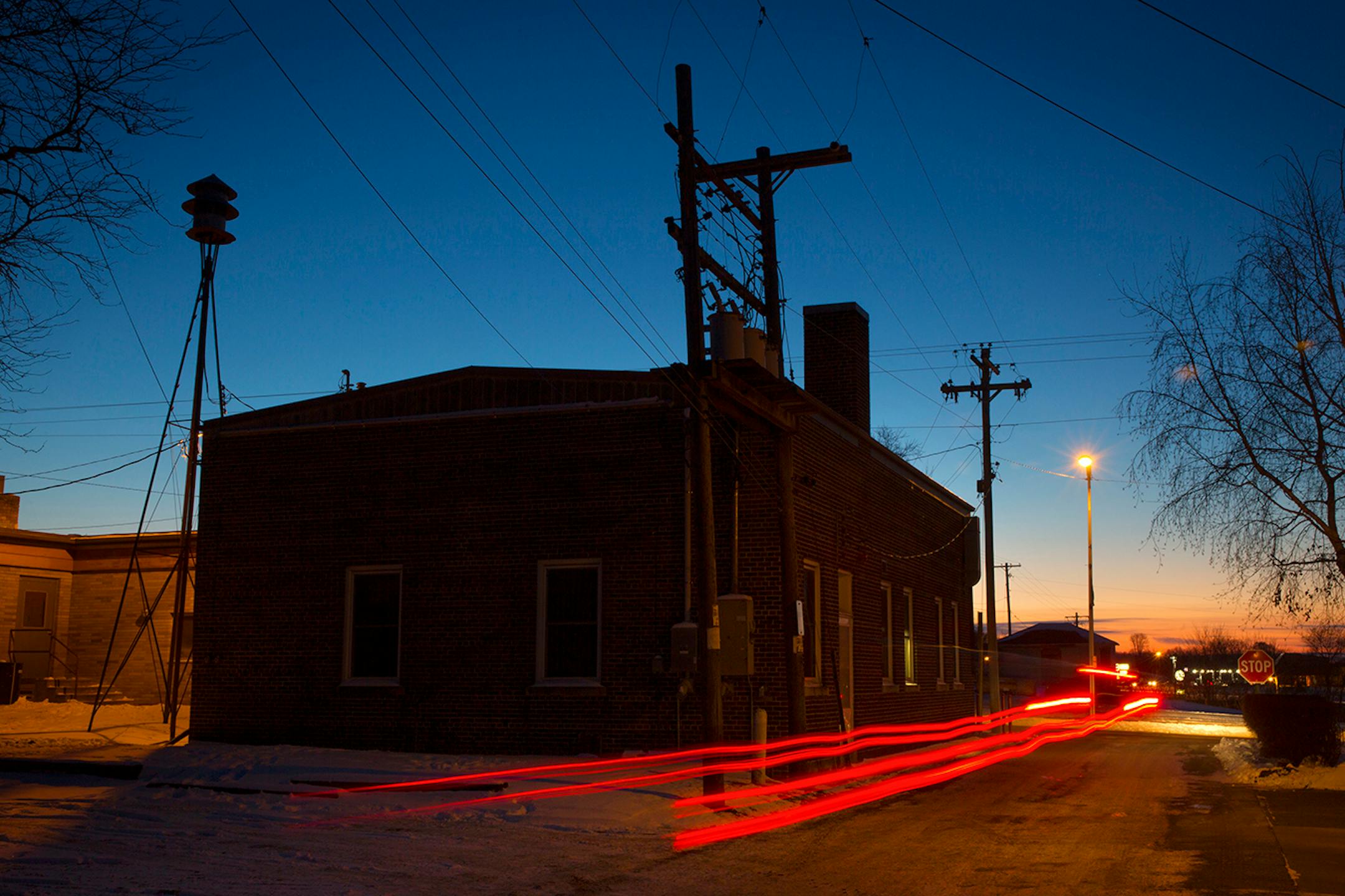 The Bangor village siren, left, is located behind the Police Department and Community Center building in Bangor, Wis.
