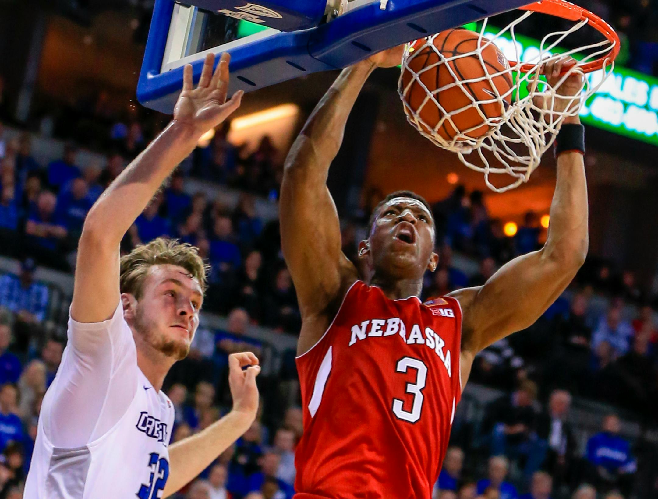 Nebraska guard Andrew White III (3) is hitting a superb 44.3 percent from three-point range this season. He's made 15 of 29 in Big Ten play, good for 51.7 percent and sixth best nationally.