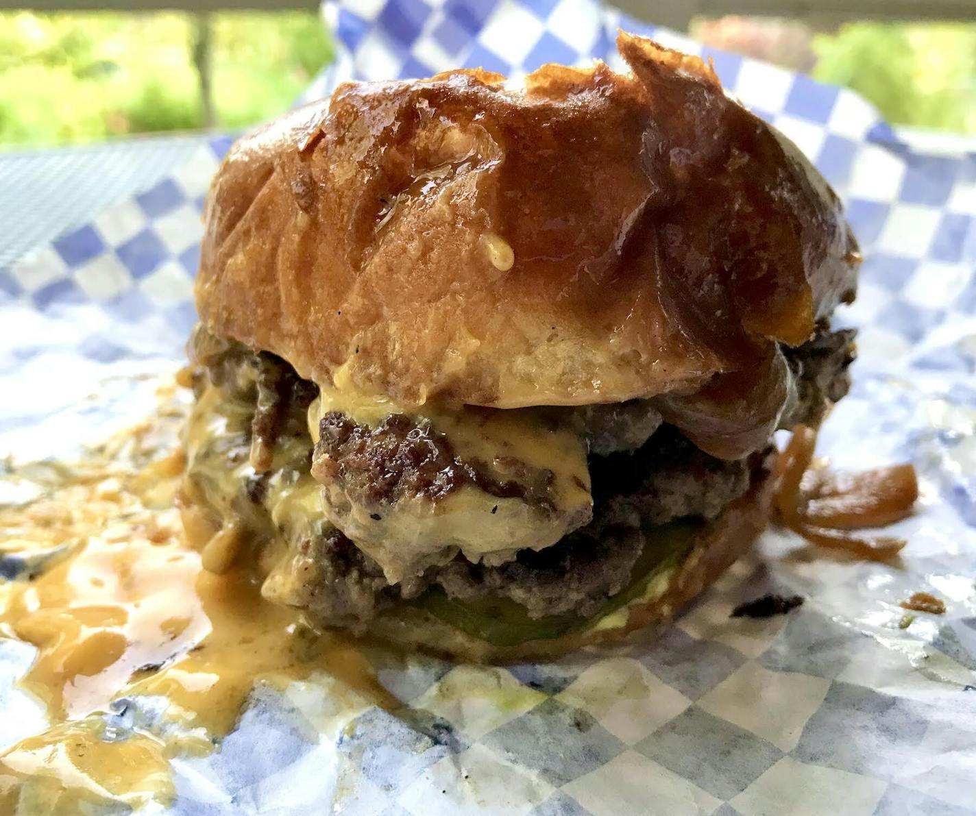 Double-patty cheeseburger from Stewart's in St. Paul.