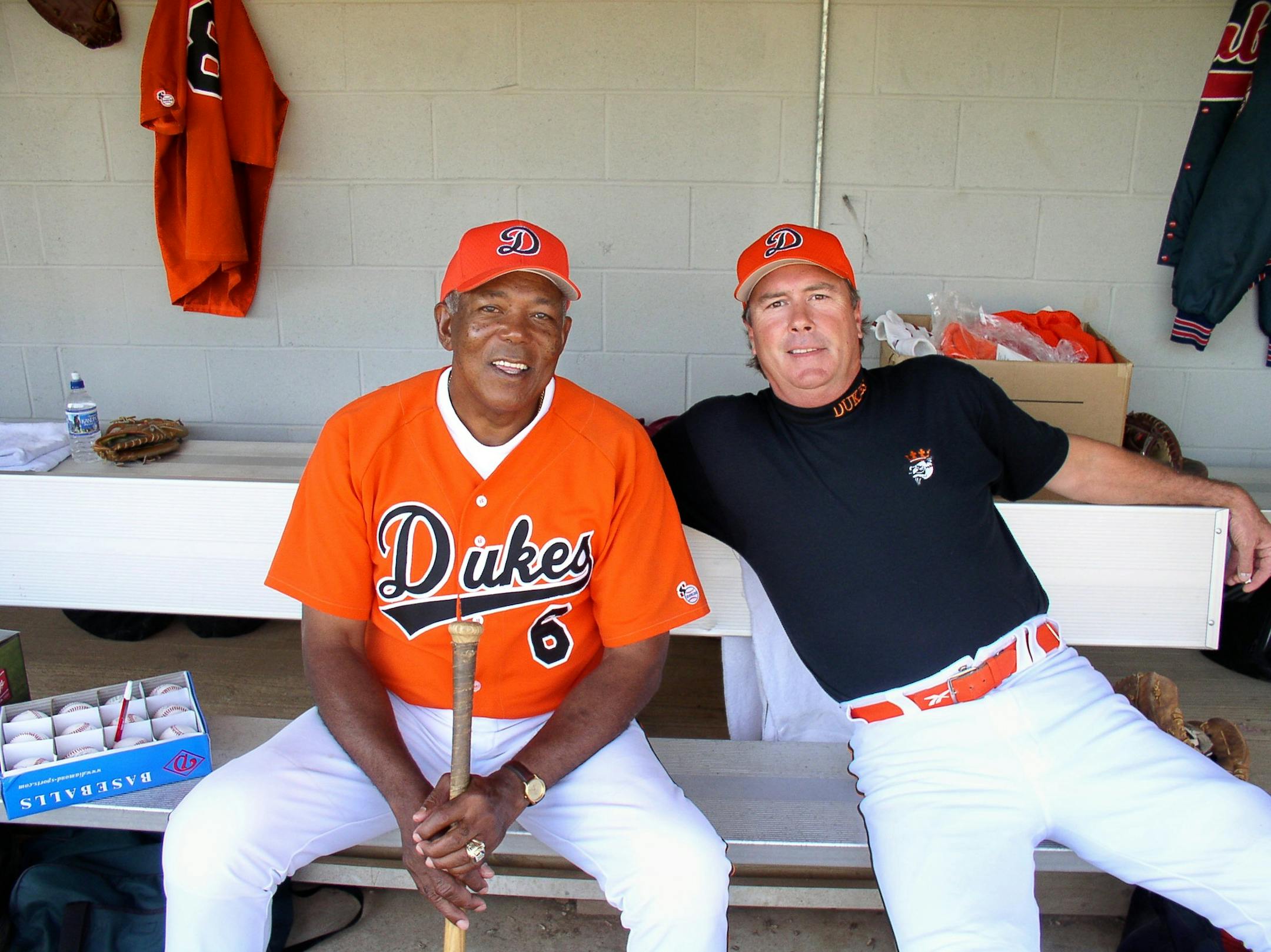 Joe Driscoll sat in a dugout with Twins legend Tony Oliva.