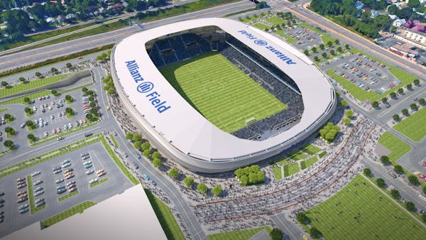 Rendition of the planned new soccer-specific stadium in St. Paul.
