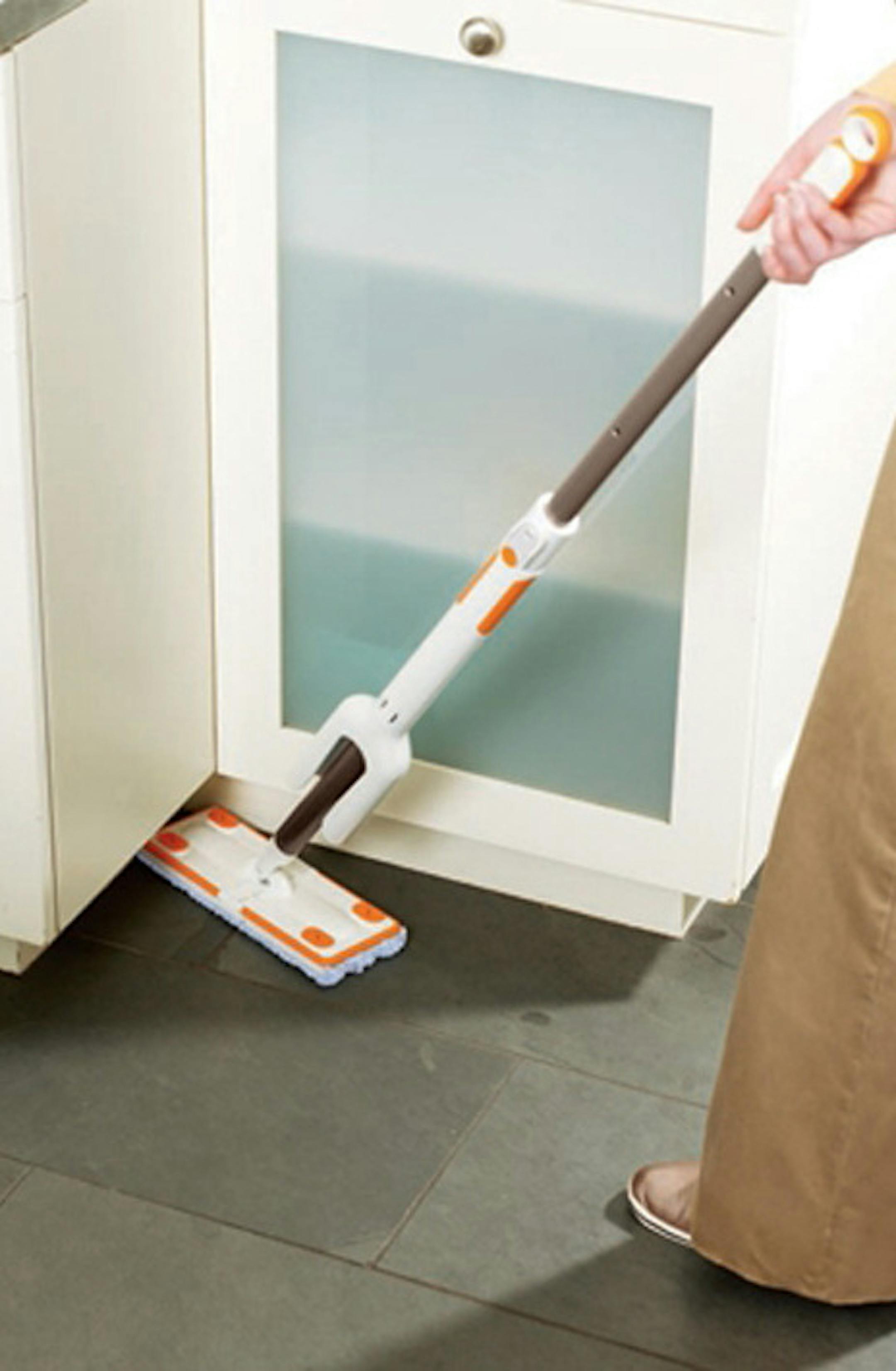The Bissell microfiber lightweight mop features a jointed handle, which allows easy cleaning under furniture, a foldable mop head, versatility to use for damp mopping, dusting, or with disposable cloths. (Courtesy Bissell/MCT) ORG XMIT: MIN2013032511050730