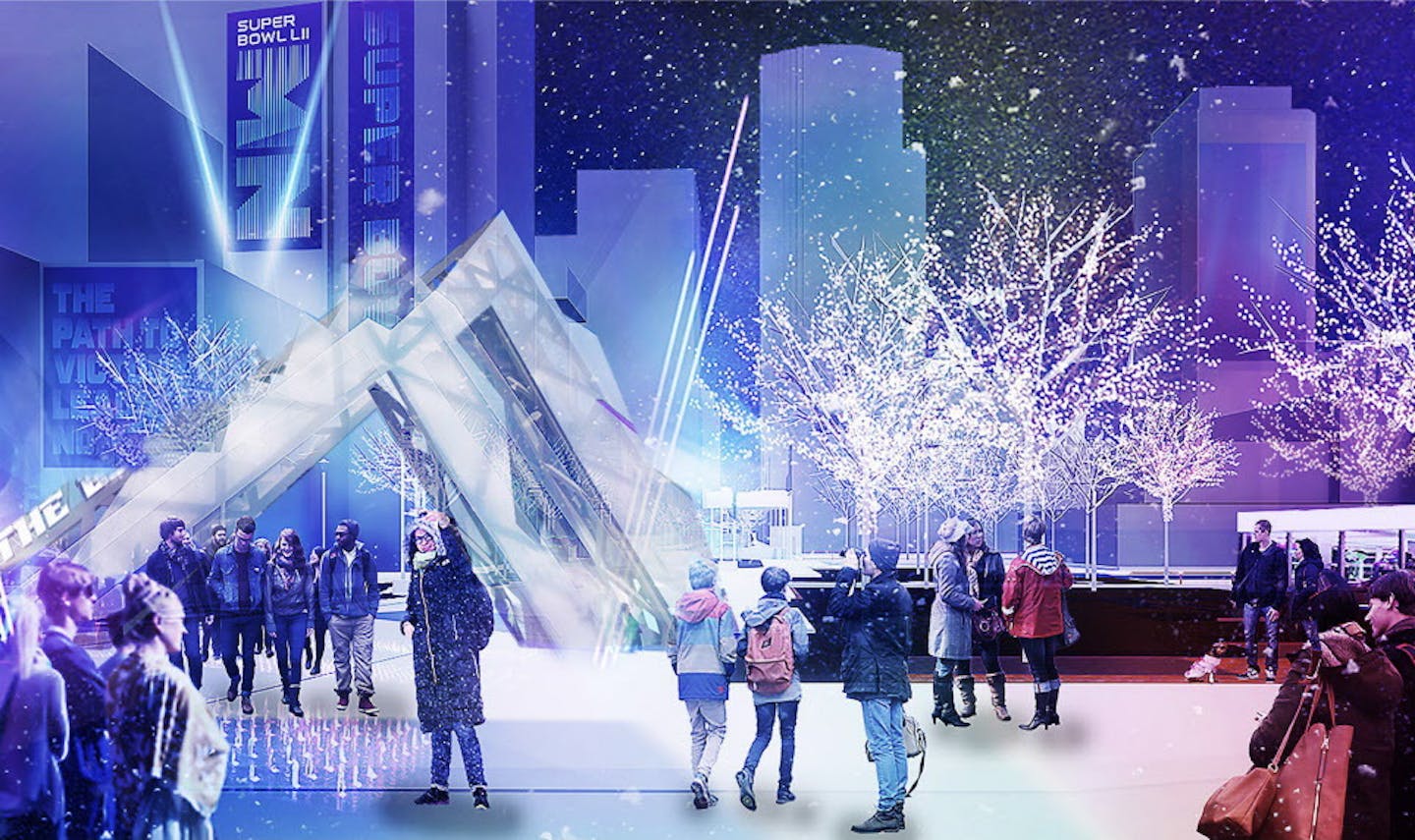 Nicollet Mall Super Bowl Live renderings provided by Super Bowl committee.