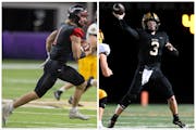 Will Steil of Rocori (left) amd Tanner Zolnosky of East Ridge are among the 10 finalists for Mr. Football. 