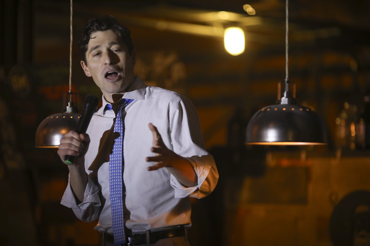 Standing atop the bar in a packed Dangerous Man Brewing Co. taproom, Jacob Frey announced that he was seeking the job of Mayor of Minneapolis. ] JEFF WHEELER &#xef; jeff.wheeler@startribune.com Jacob Frey, Minneapolis' Third Ward City Council member, announced his candidacy for mayor of the city at a rally at the Dangerous Man Brewing Co. taproom Tuesday evening, January 3, 2017.