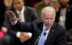 In this Feb. 28, 2019, photo, former Vice President Joe Biden speaks at the Chuck Hagel Forum in Global Leadership, on the campus of the University of