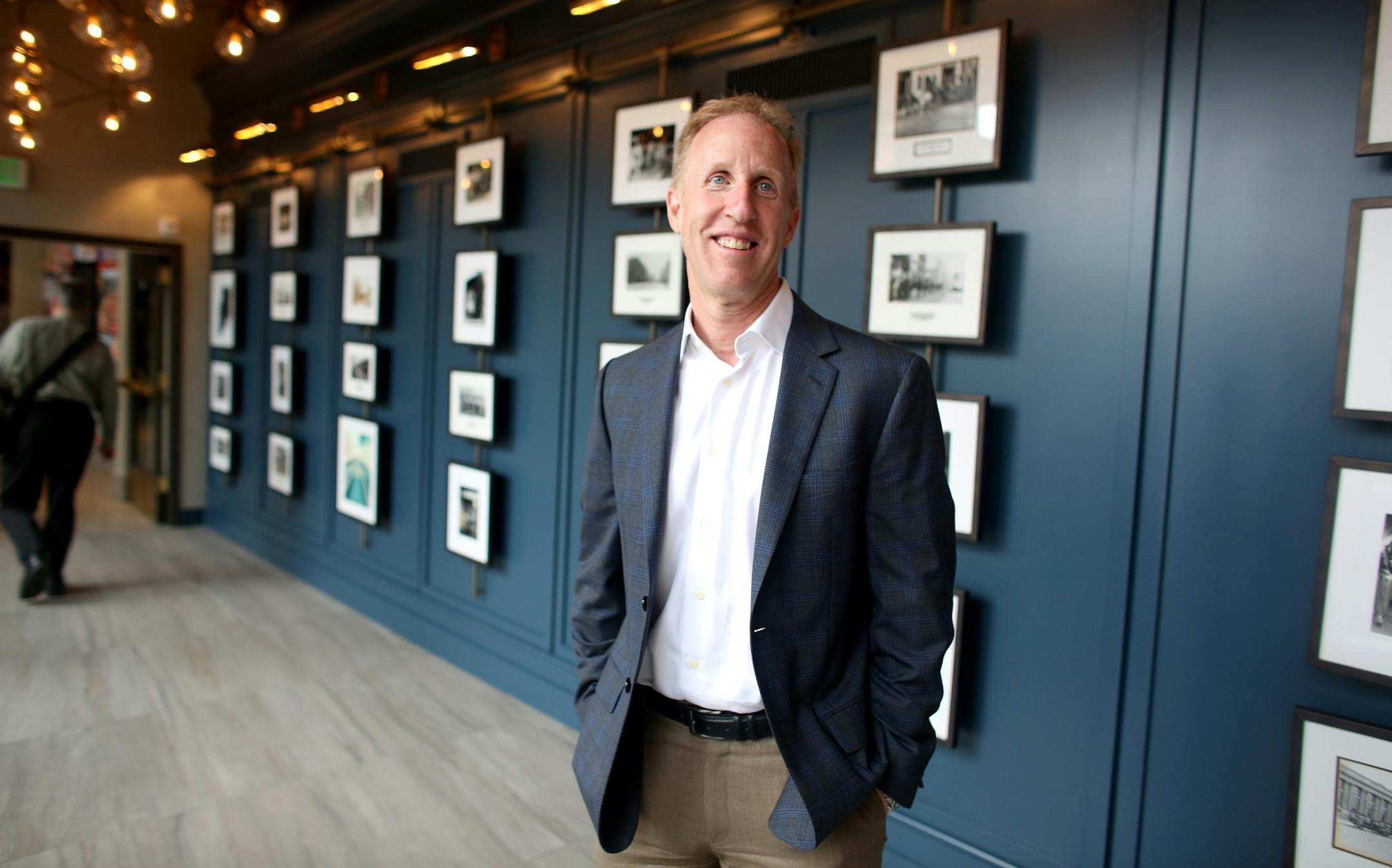 Steve Schlundt, president of lodging and residential for CSM, in one of the walkways in the newly remodeled Renaissance Minneapolis Hotel, the Depot.