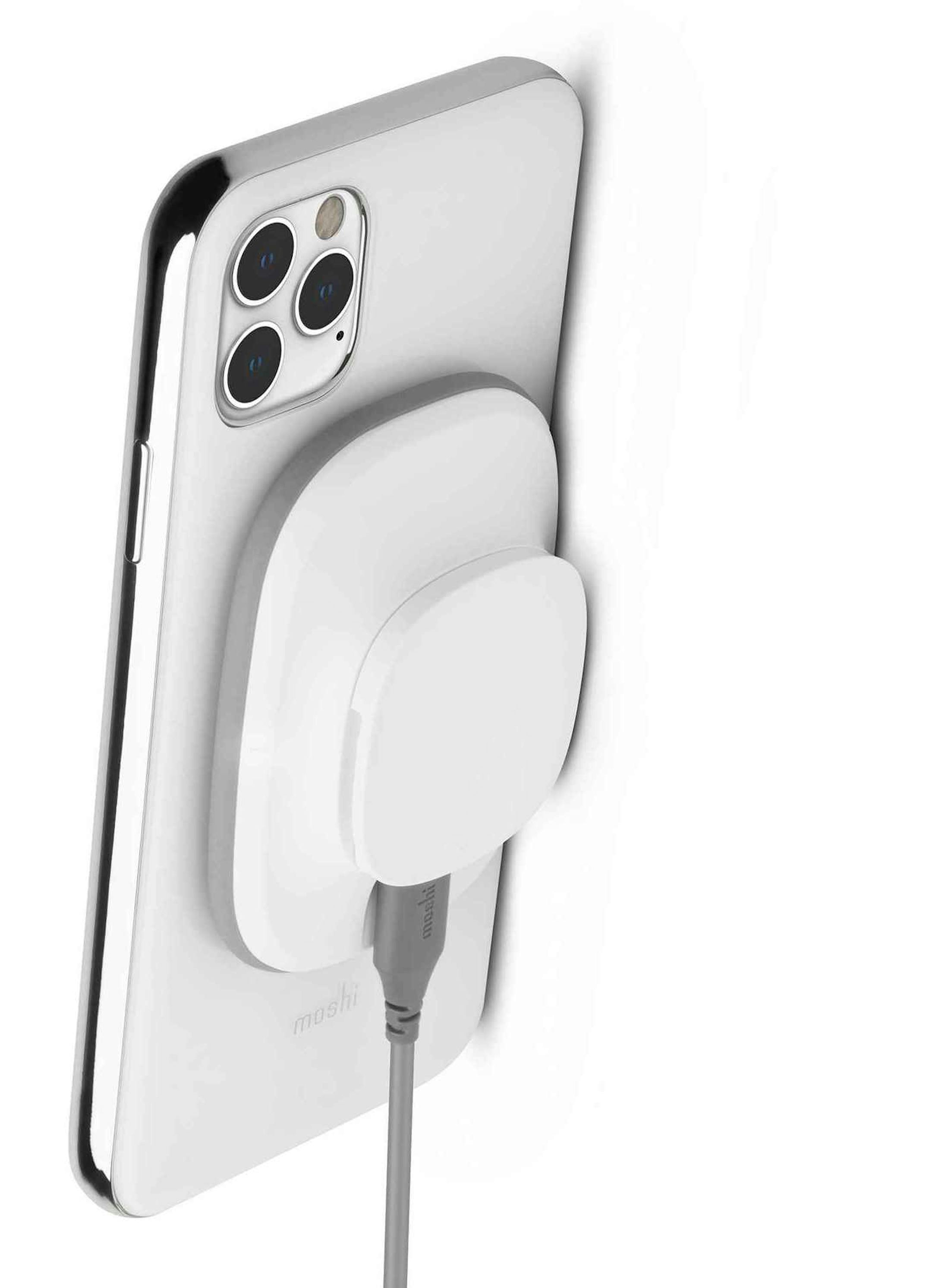 Moshi SnapTo smartphone cases connect to the charger for the boost of power.