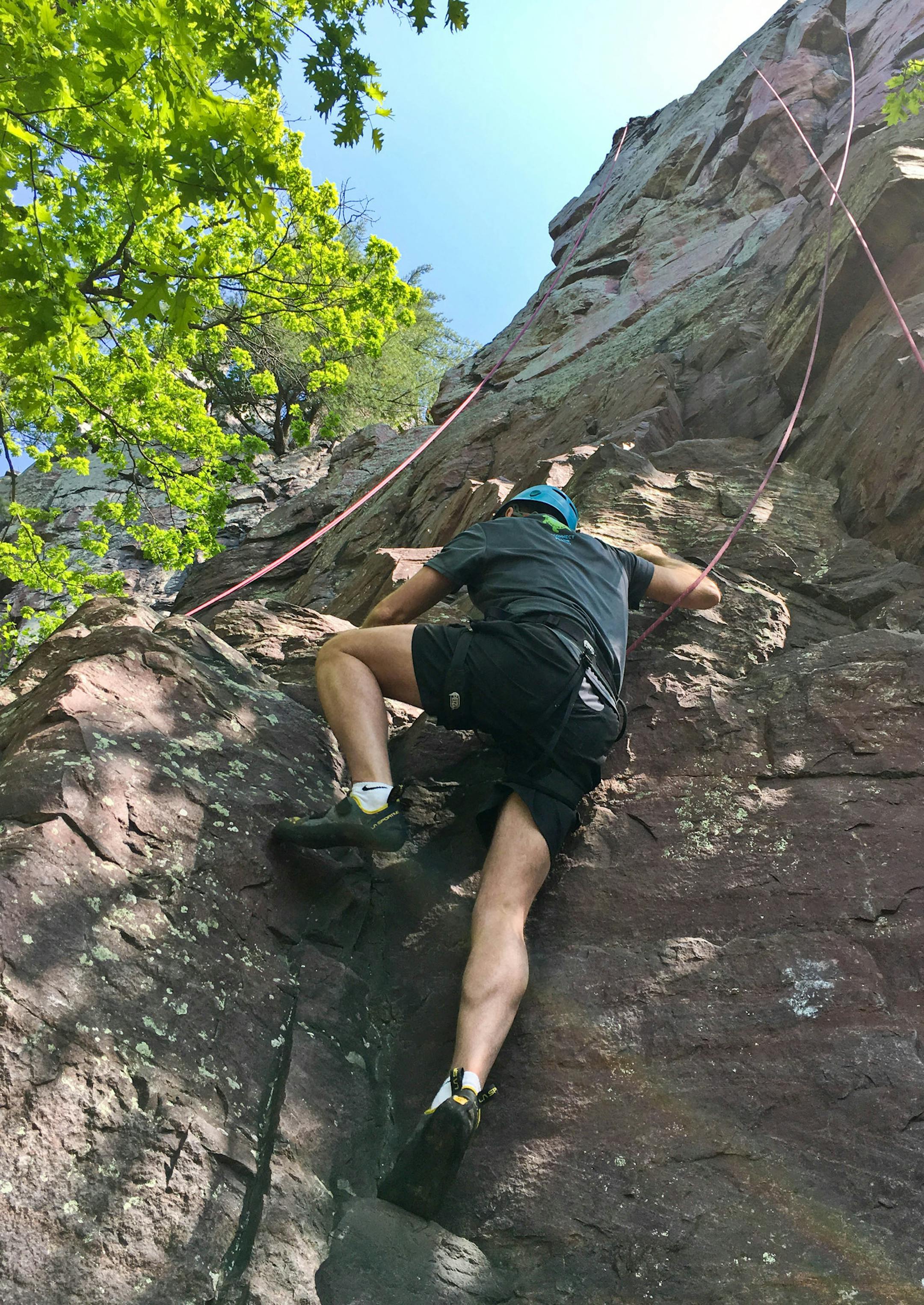 Doug Erickson climbs Beginner&#x2019;s Delight at Devil&#x2019;s Lake.