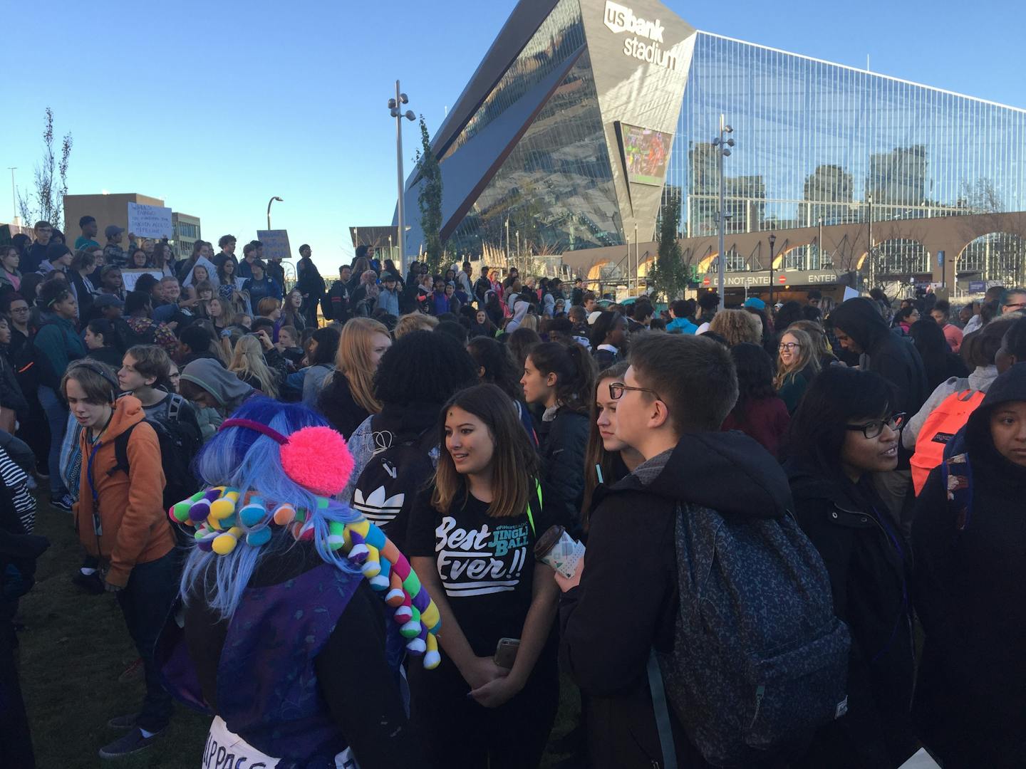 Students takes their protest to downtown Minneapolis.