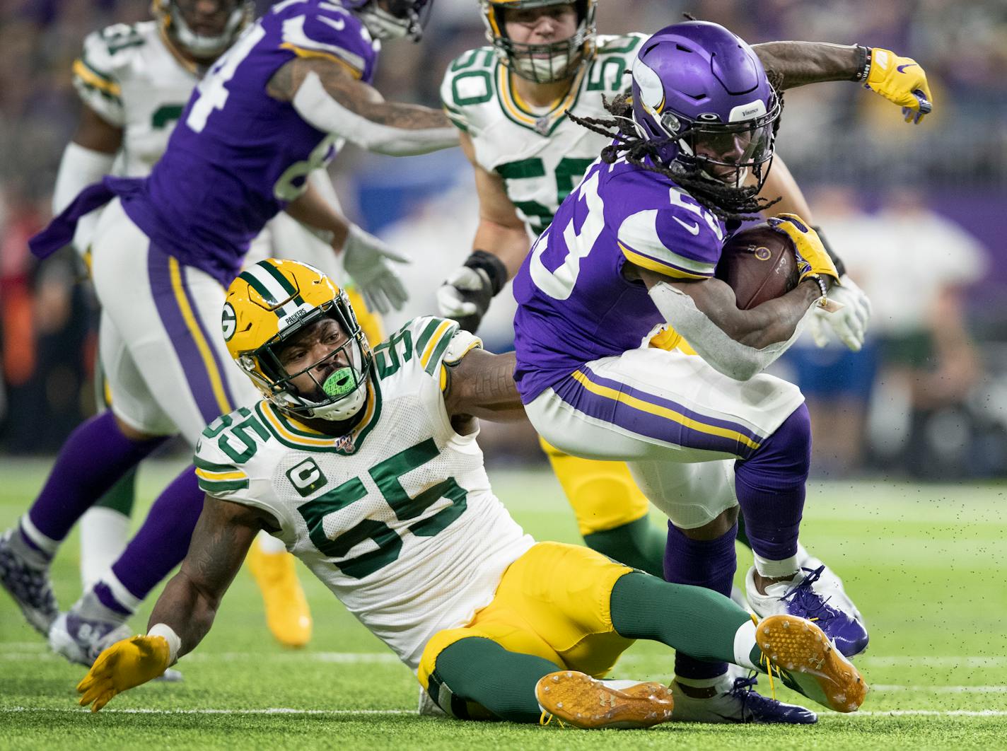 Running back Mike Boone (23) is expected to get his second start for the Vikings on Sunday against the Bears. He had 11 carries for only 28 yards in Monday night's loss to the Packers.