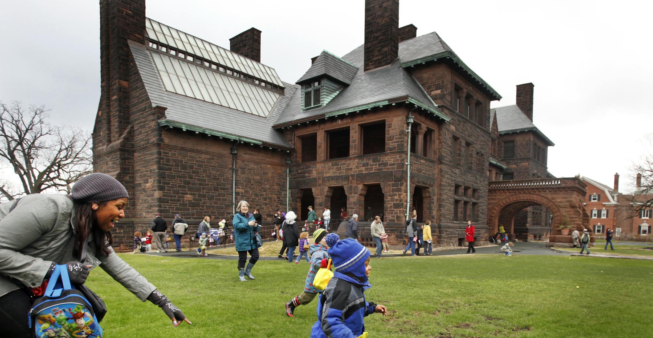 DAVID JOLES ‚Ä¢ djoles@startribune.com -April 23, 2011- St. Paul, MN- : Kids and adults celebrated spring at the James J. Hill House with an outdoor egg hunt on the Hill House lawn. Children ages 2-7 hunted eggs according to age range. Visitors also won prizes, enjoyed a small snack and looked around the first floor of the elegant Gilded Age home. When the Hill children enjoyed their own egg hunt in 1898, Mrs. Hill noted in her diary, ‚Äúa large gray and stray r