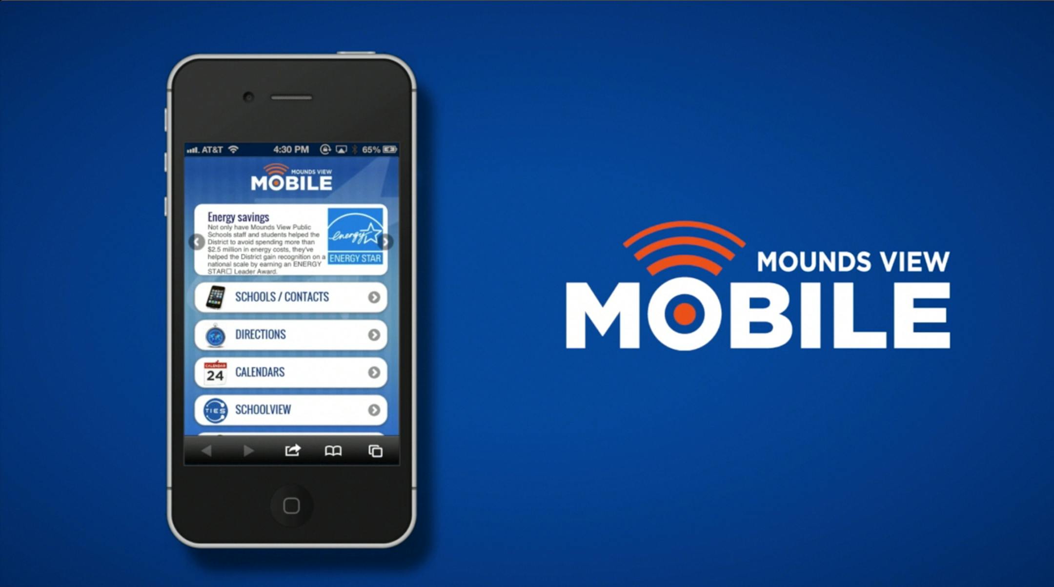 New mobile website for Moundsview Public Schools.