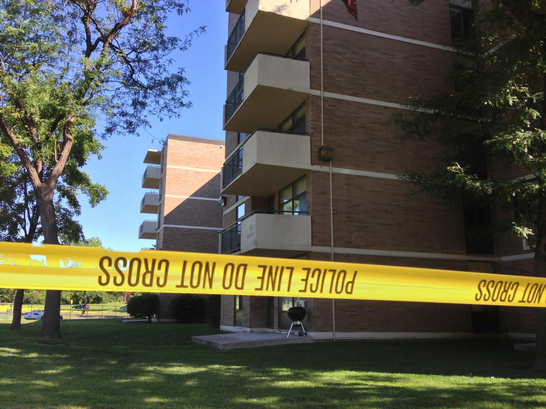 A child fell from the 4th floor of the Park Plaza Apartments complex in north Minneapolis Tuesday morning.