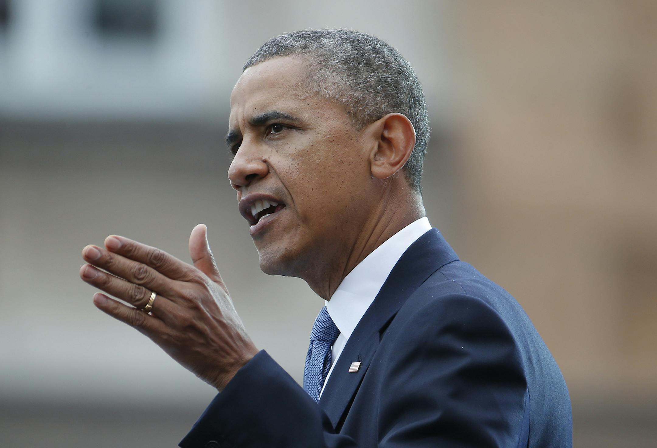 U.S. President Barack Obama speaks at the 25th anniversary celebrations of Poland's first free elections led by the Solidarity movement at the Royal Square in Warsaw, Poland, Wednesday, June 4, 2014. (AP Photo/Charles Dharapak) ORG XMIT: MIN2014061912024318