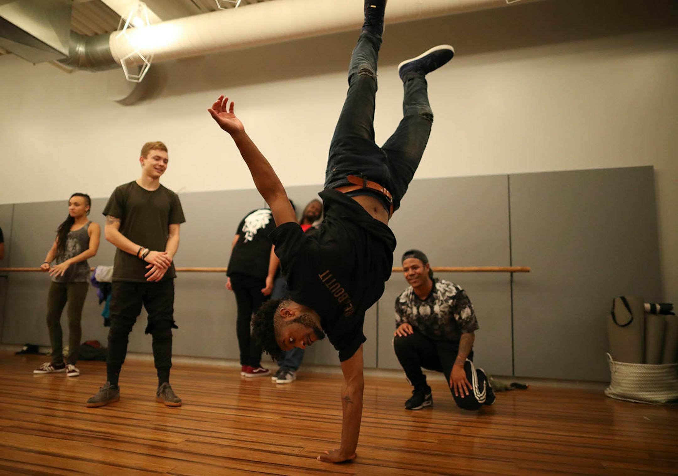Herbert "Jus Herb" Johnson took a turn showing a move during the jam session.