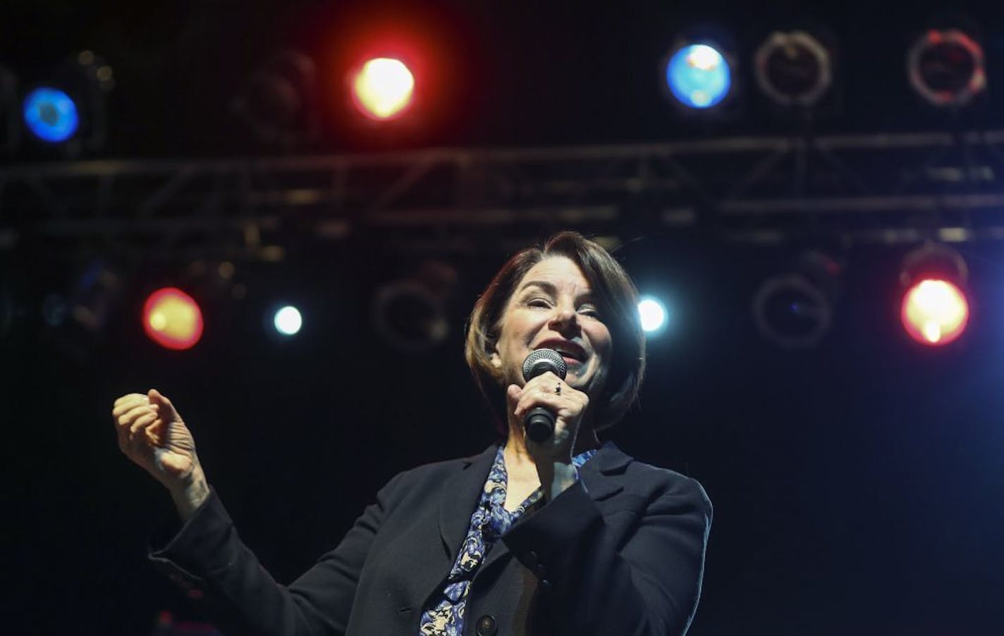 U.S. Sen. Amy Klobuchar speaks to her supporters during a campaign rally at The Depot in Salt Lake City, Monday, March 2, 2020. Klobuchar's withdrawal from the presidential race gives front-runner Bernie Sanders a sudden opportunity for locking up her home state on Super Tuesday.