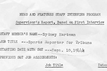 Sid Hartman's first job review.