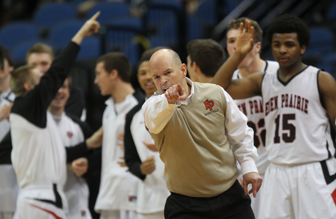 Eden Prairie coach David Flom, in December, 2018.