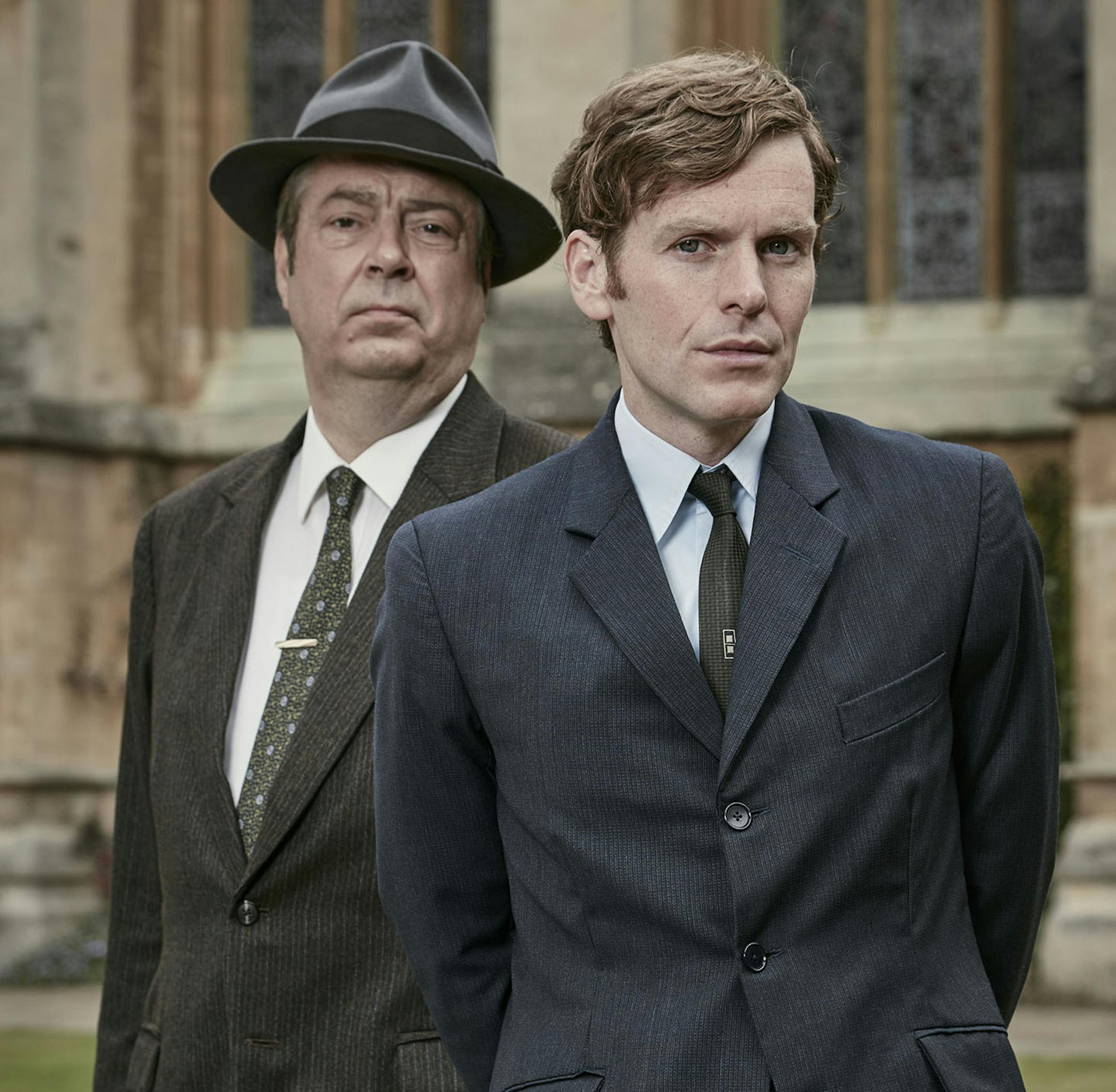 Endeavour, Season 3 on MASTERPIECE Mystery! Sundays, June 19 - July 10 at 9pm ET on PBS Shown from left to right: Roger Allam as DI Thursday and Shaun Evans as DC Morse (C) Mammoth Screen/MASTERPIECE/ITV Studios