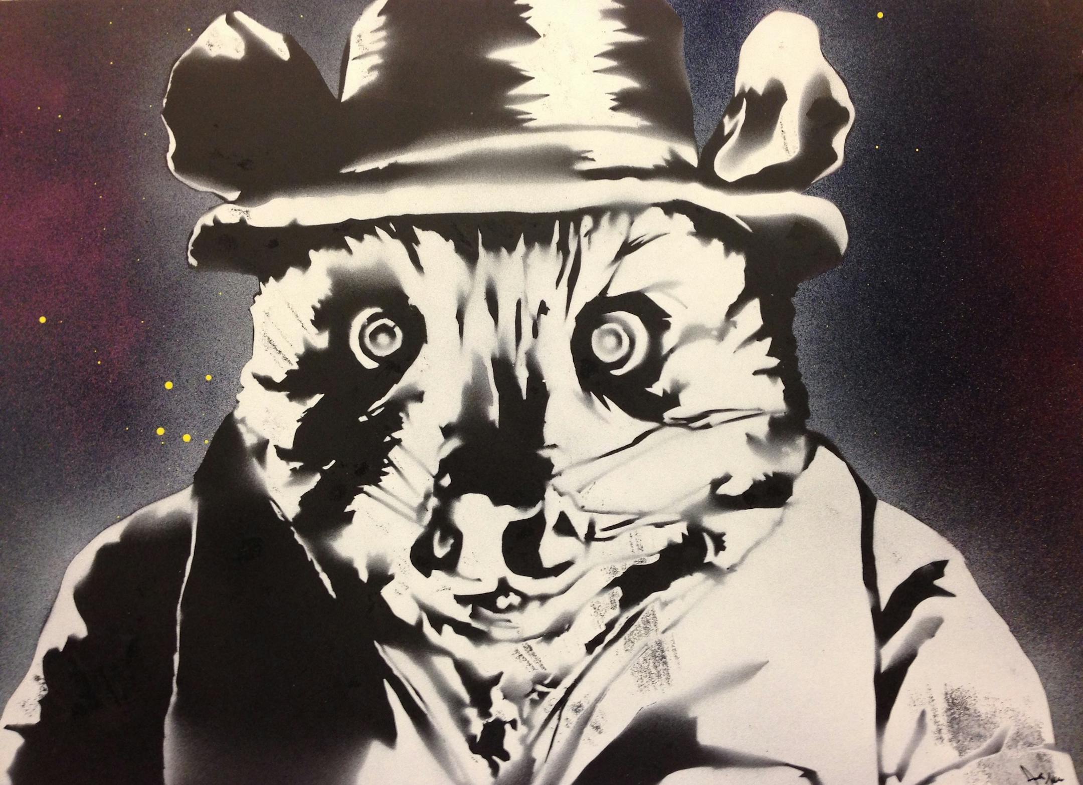 Justin Malecha, 17, inspired by street art, uses stencil and spray paint for much of his work.