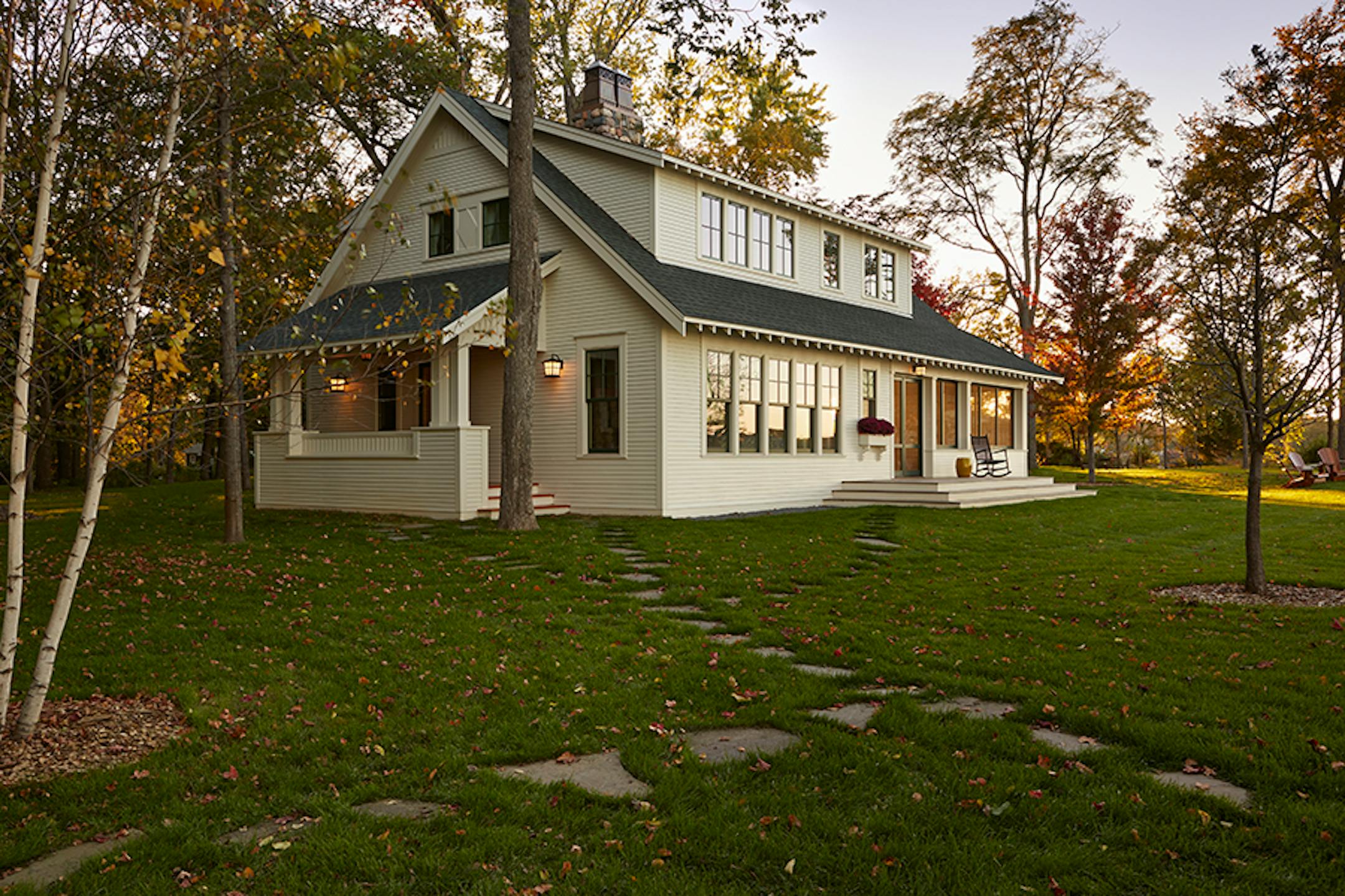 . Island Retreat. A new cottage on Lake Minnetonka's Crane Lake evokes the century-old cottages already there, by David Heide Design Studio.
