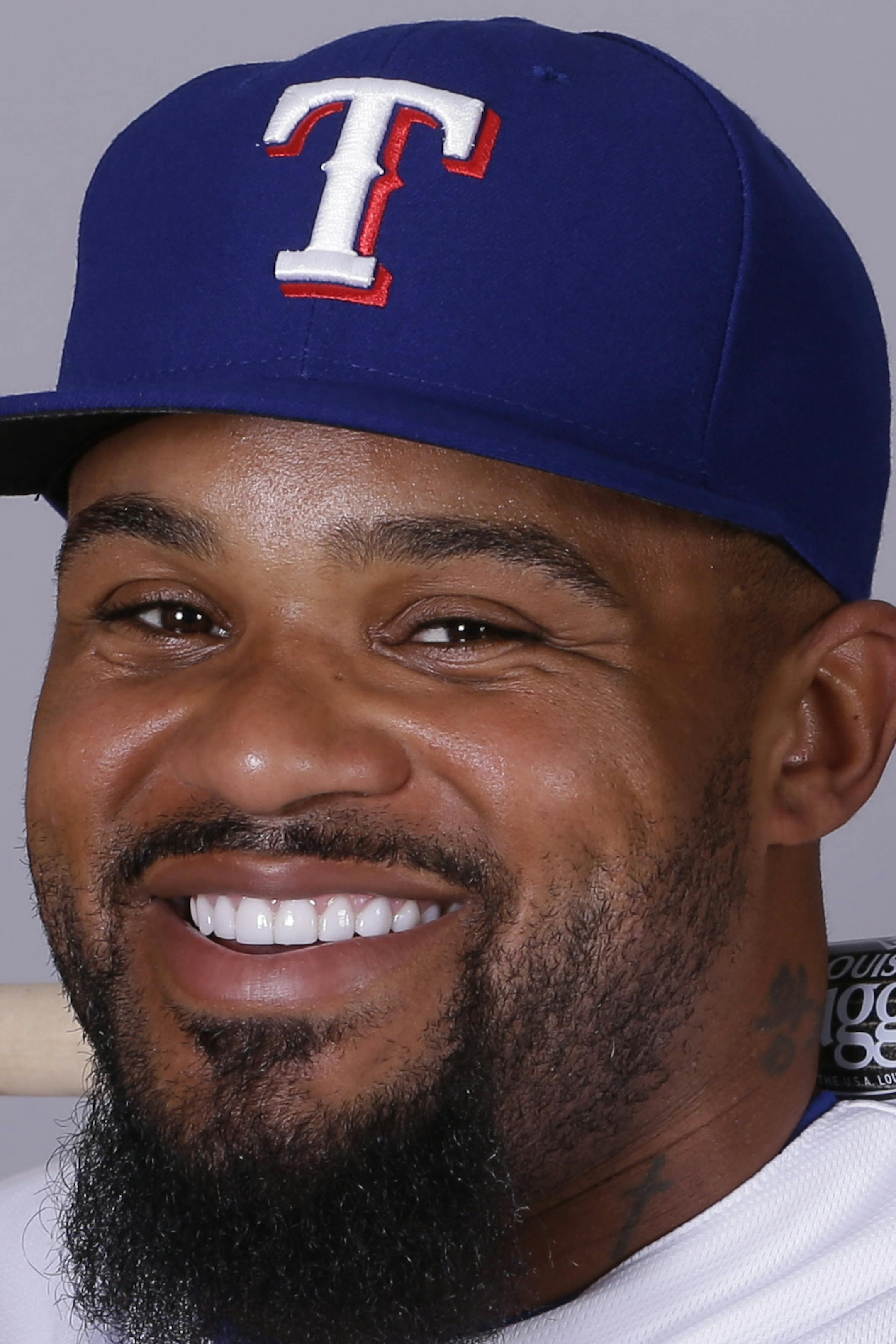 This is a 2015 photo of Prince Fielder of the Texas Rangers baseball team. This image reflects the Texas Rangers active roster as of Monday, March 2, 2015, when this image was taken. (AP Photo/Charlie Riedel) ORG XMIT: OTKCR