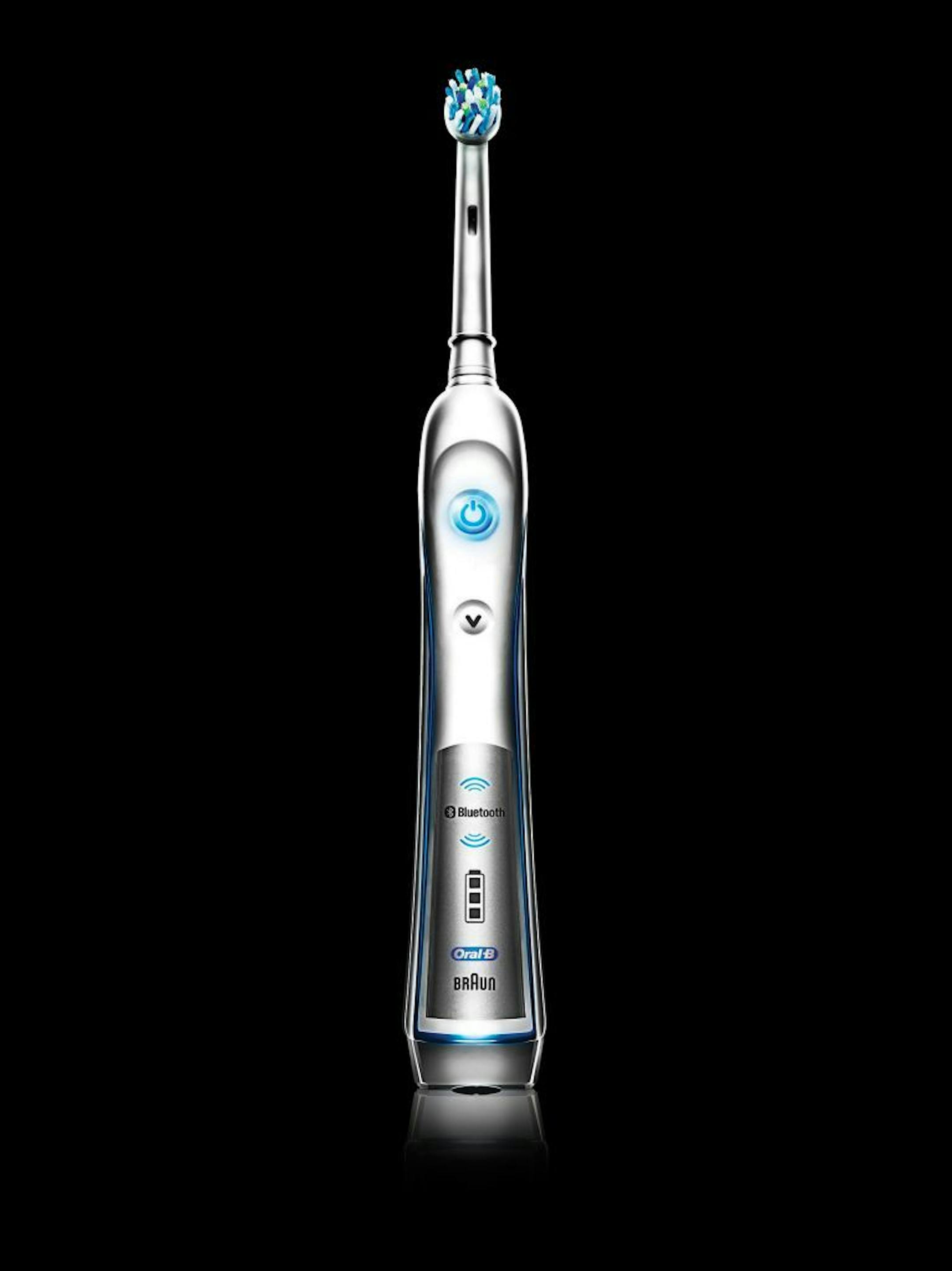This product image provided Oral-B shows the Oral-B PRO 7000 SmartSeries toothbrush with Bluetooth connectivity.