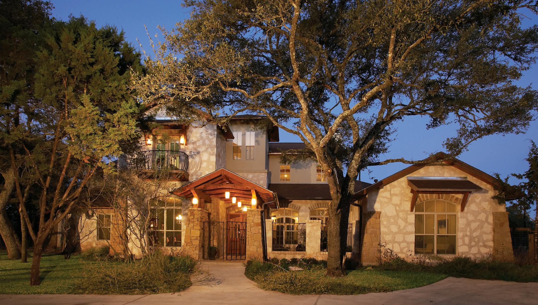 Home plan: Mediterranean-style home&#xed;s exterior exudes warmth.
