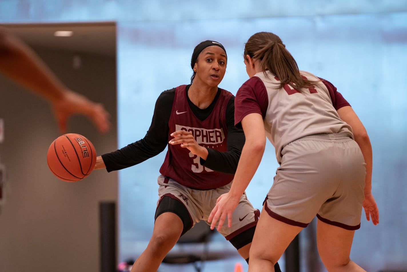 Kadi Sissoko, shown at a recent Gophers practice, sat out a season after transferring. She was a highly ranked recruit at one time but hasn't played in a game in nearly two years.