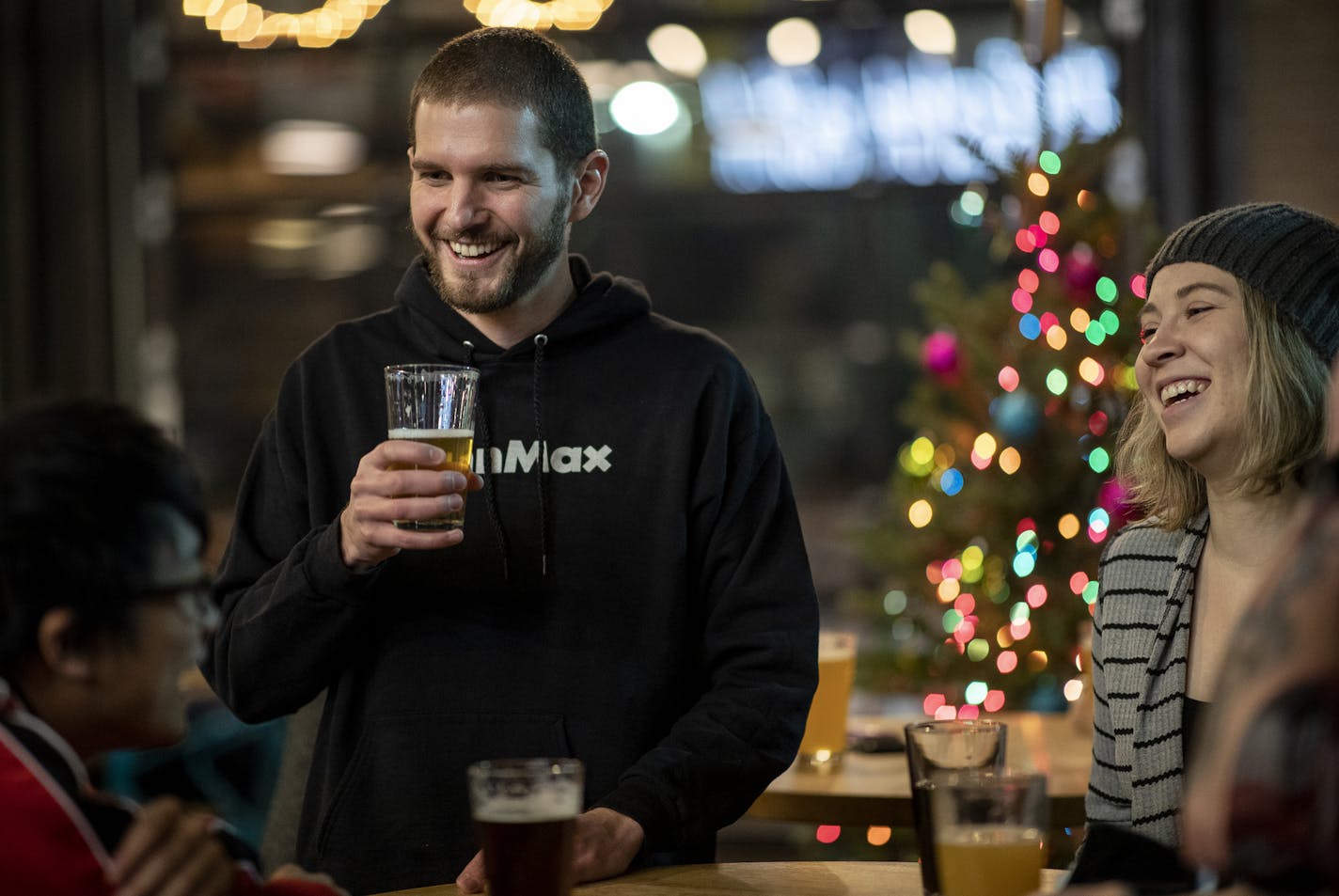 Ben Hanson of MinnMax hosted a game night at Bauhaus Brew Labs in Minneapolis. ] CARLOS GONZALEZ &#x2022; cgonzalez@startribune.com &#x2013; Minneapolis, MN &#x2013; December 9, 2019, Bauhaus Brew Labs, Game review and commentary site MinnMax launched last month giving fans access to video game-related videos, podcasts, and tabletop game reviews. The outlet, which is completely crowdfunded, was founded by video producer/podcast host Ben Hanson and has a core team of former Game Informer magazine