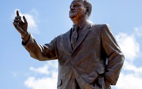 A duplicate of this statue of Hubert H. Humphrey on the Minnesota Capitol mall in St. Paul could be going to the nation's Capitol.