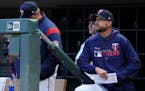 Minnesota Twins manager Rocco Baldelli (5) watched from the dugout Thursday.