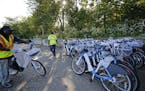 Dockless blue bicycles were delivered to Nice Ride Minnesota. ] Shari L. Gross &#x2022; shari.gross@startribune.com The telltale blue dockless bikes a
