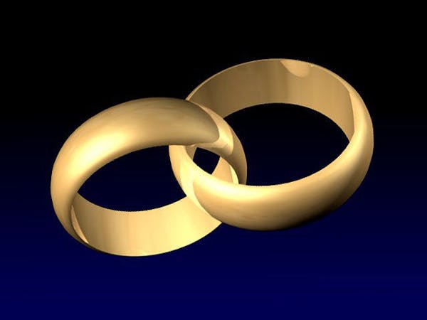 Graphic showing wedding rings.