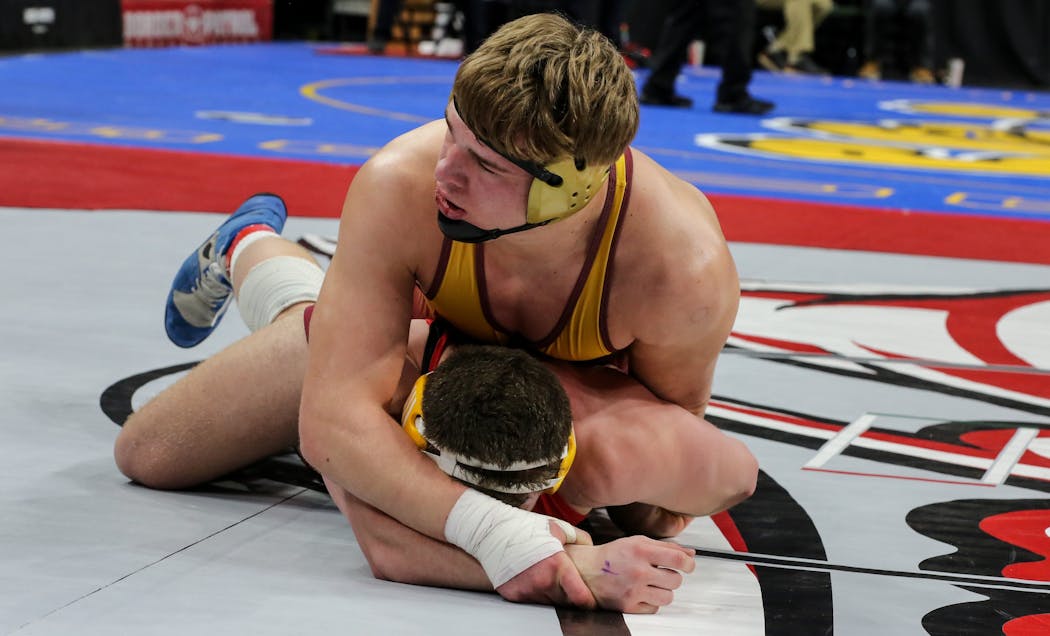 Mark Rendl of Forest Lake is the top-ranked heavyweight wrestler in Class 3A.