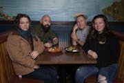 Ashley LeMay, Eric LeMay, Daniel Ryan, and Tara Padilla( L to R) are owners of the soon to be closed Tavern on Grand in St. Paul, Minn., on Thursday, 