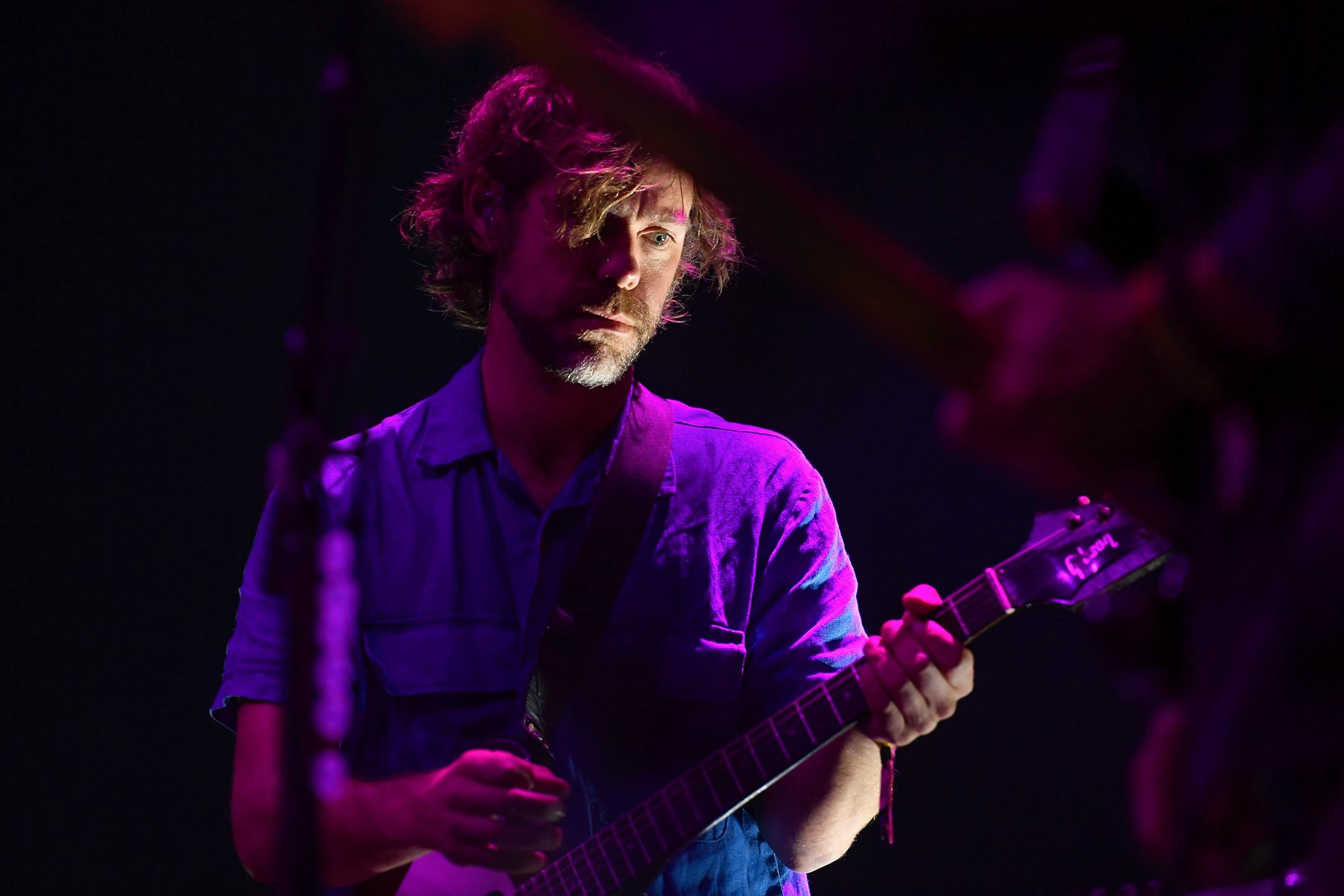 Aaron Dessner peformed with his band, The National, Saturday night on the FLAMBEAUX stage. He's one of the founders of the festival. ] AARON LAVINSKY ï aaron.lavinsky@startribune.com Day two of the Eaux Claires Music & Art Festival was held Saturday, July 7, 2018 at Foster Farms in Eau Claire, Wisc.