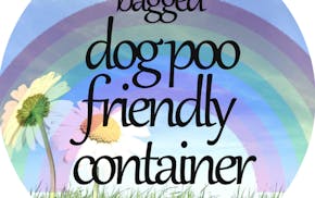 Provided by Jessica Kooiman
Rainbows, daisies and dog poop. Jessica Kooiman created this sticker for your garbage can if you're OK with neighbors putt