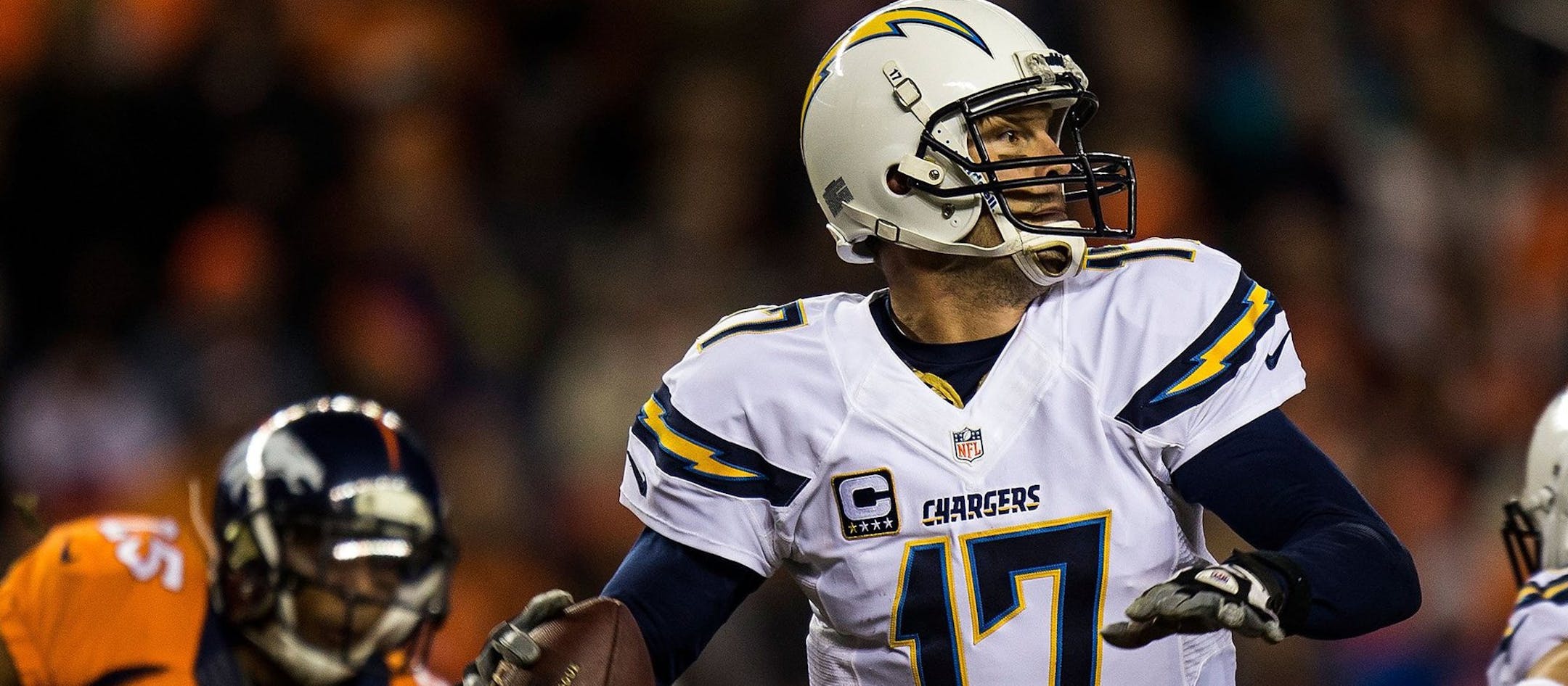 San Diego Chargers quarterback Philip Rivers (17) looks to pass against the Denver Broncos on Thursday, Dec. 12, 2013, at Sports Authority Field at Mile High in Denver. San Diego won, 27-20. (Kent Nishimura/Colorado Springs Gazette/MCT)